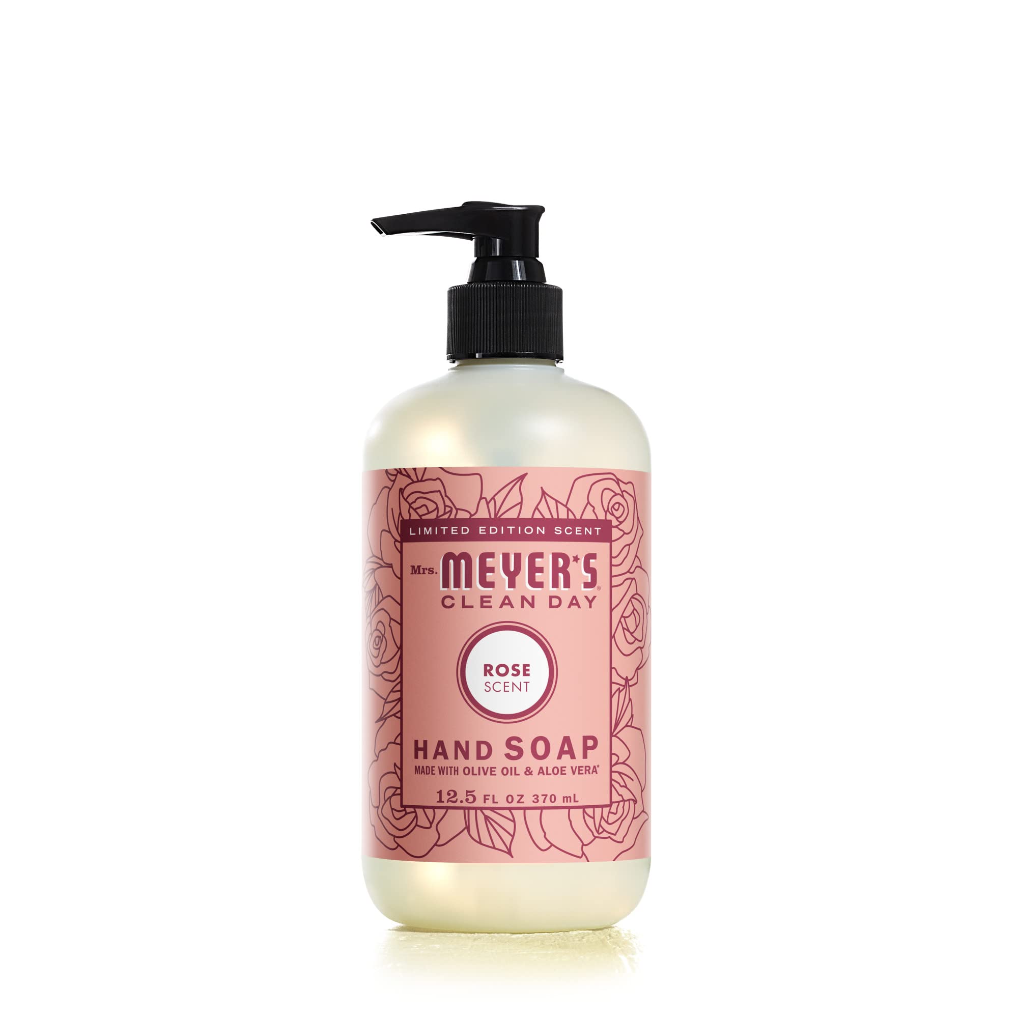 MRS. MEYER'S CLEAN DAY Rose Hand Soap Made with Essential Oils Biodegradable 1|5 fl. oz