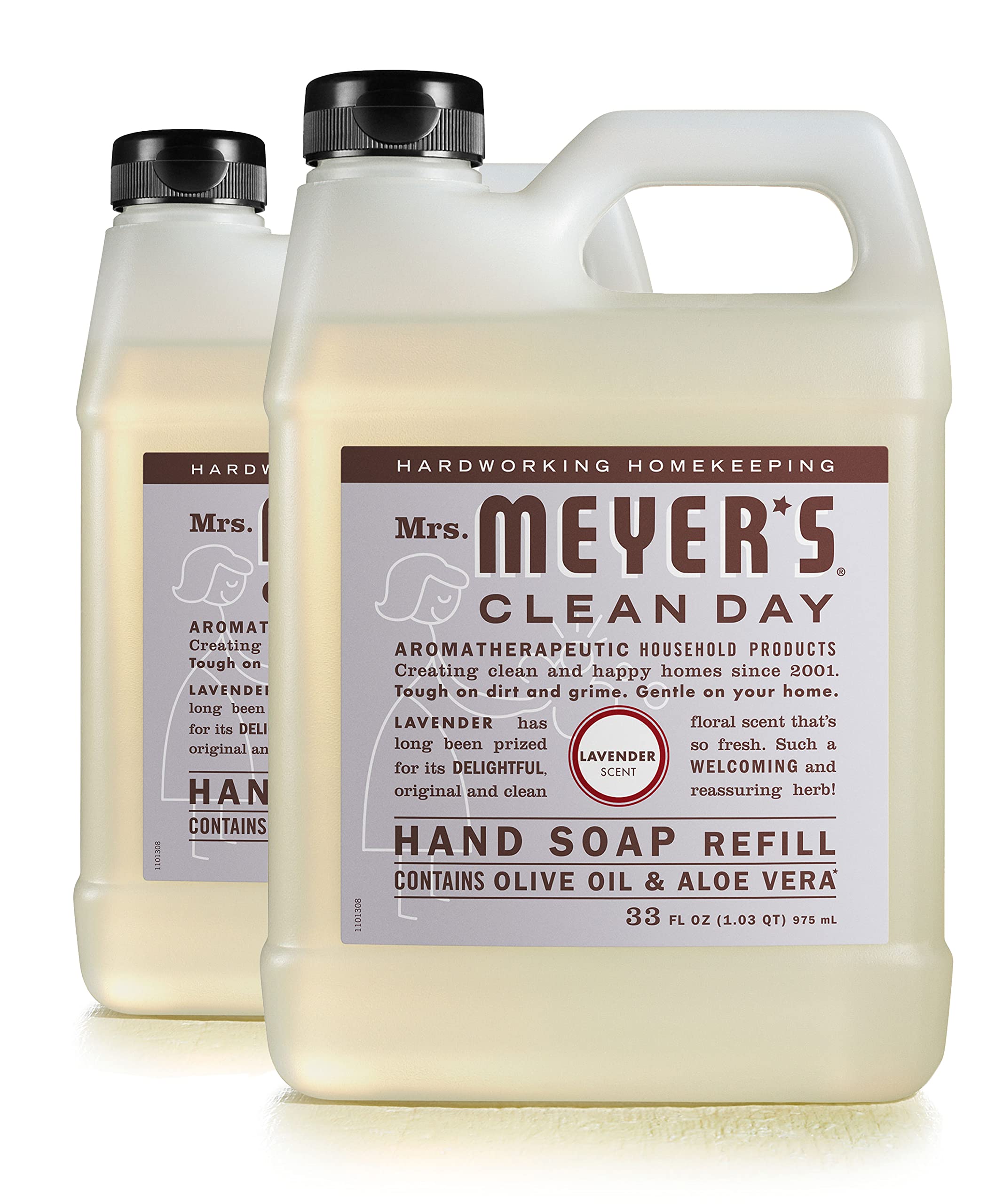 MRS. MEYER'S CLEAN DAY Lavender Hand Soap Refill, Biodegradable Formula, Essential Oils, 33 Fl. Oz - Pack Of 2
| MRS. M