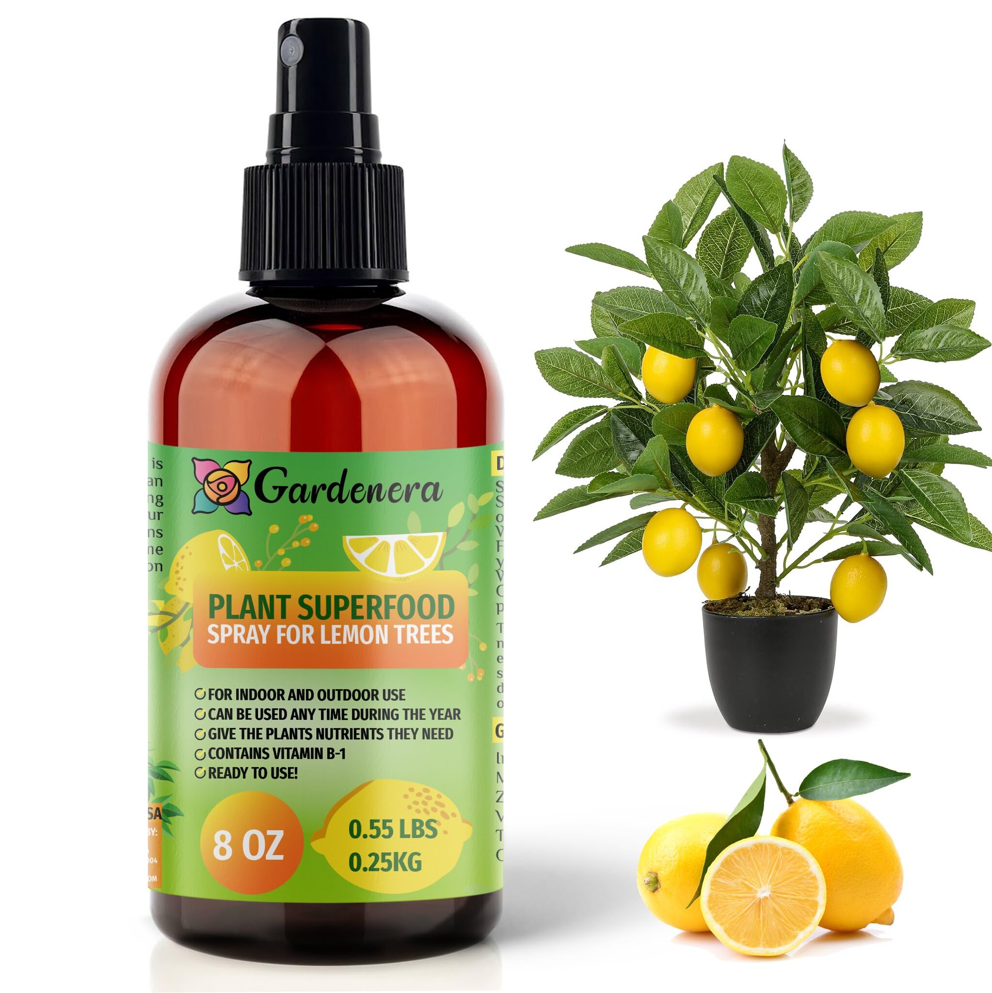 Superfood Plant Fertilizer for Lemon Trees with B1 Vitamin Glucose and Minerals - Organic Care for Indoor and Outdoor Le
